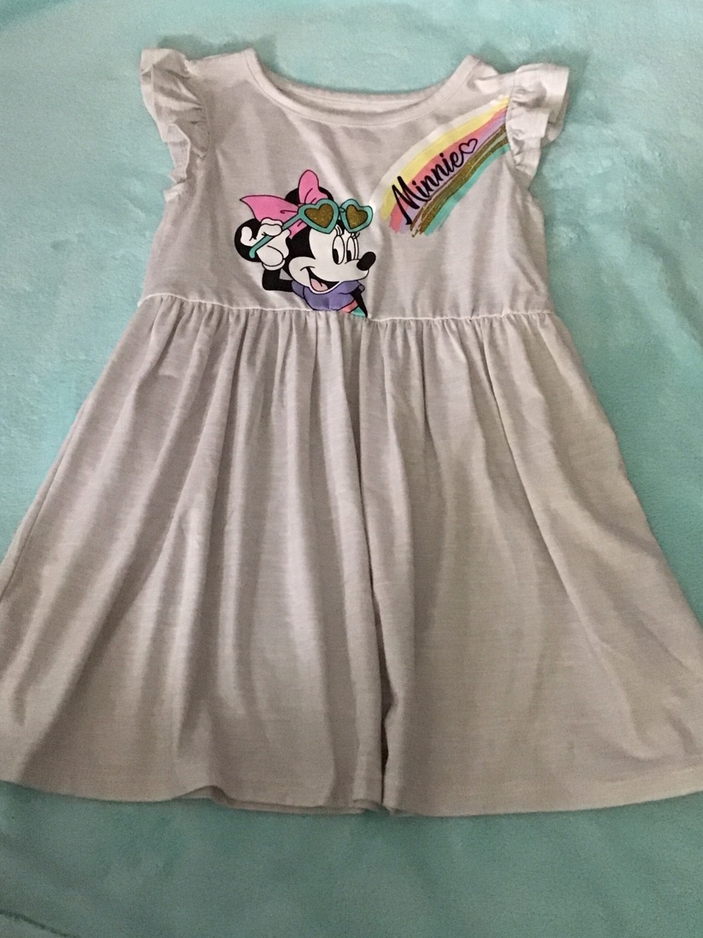 Disney Girls' Light Gray Minnie Mouse Rainbow/Heart Sunglasses Dress